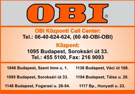 obi nyitvatartás fogarasi - OBI nyitvatartás Budapest .